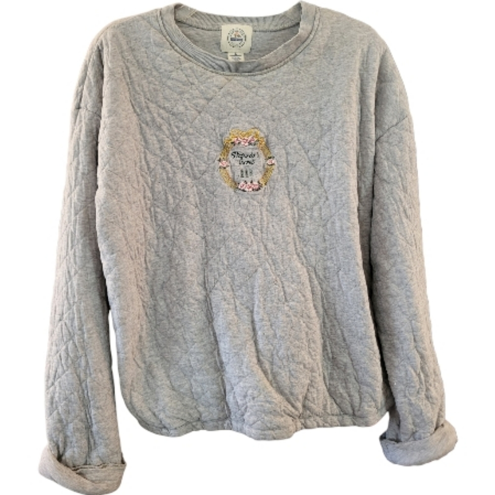 Vintage Victoria's Secret Gray Cozy Quilted Sweatshirt - Size L